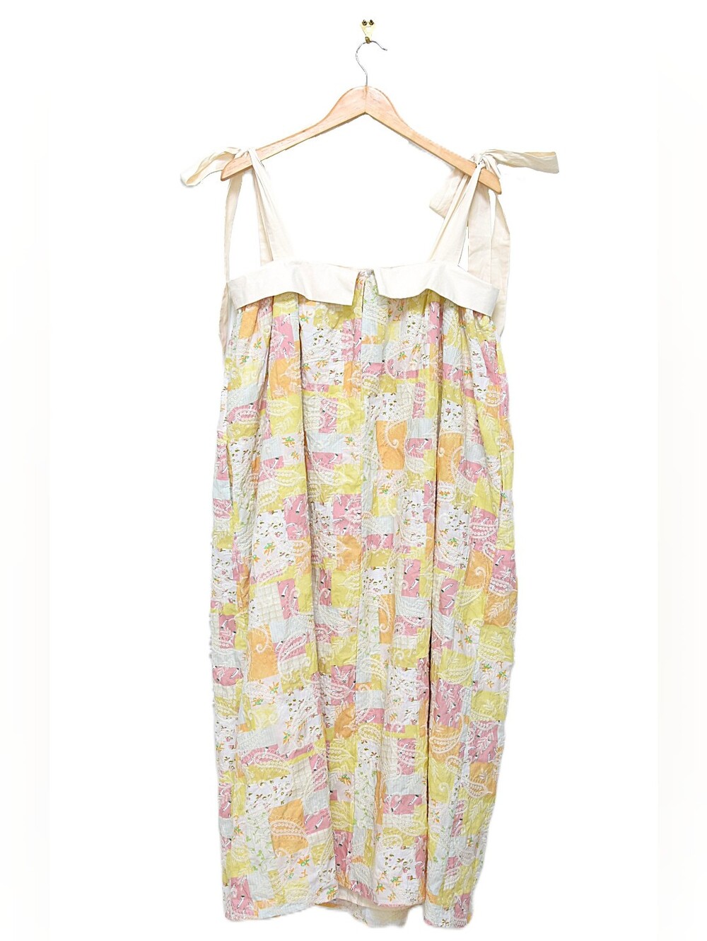 NWT Aureum Hamptons Patchwork Quilt Floral Embroidered Midi Dress Sz S Boho - Picture 6 of 12